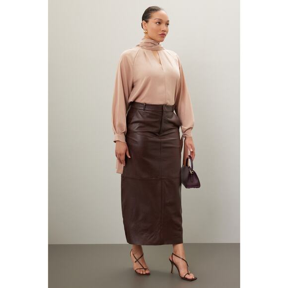 Obando Collective  Beige Wrap Neck Top Size 6 - Picture 11 of 11